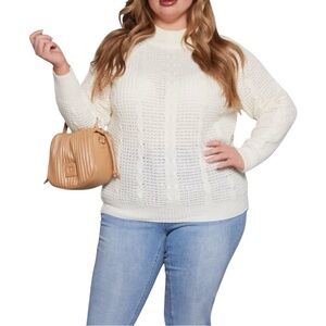 Elegant Cream Sweater for Women, Plus Size 3X